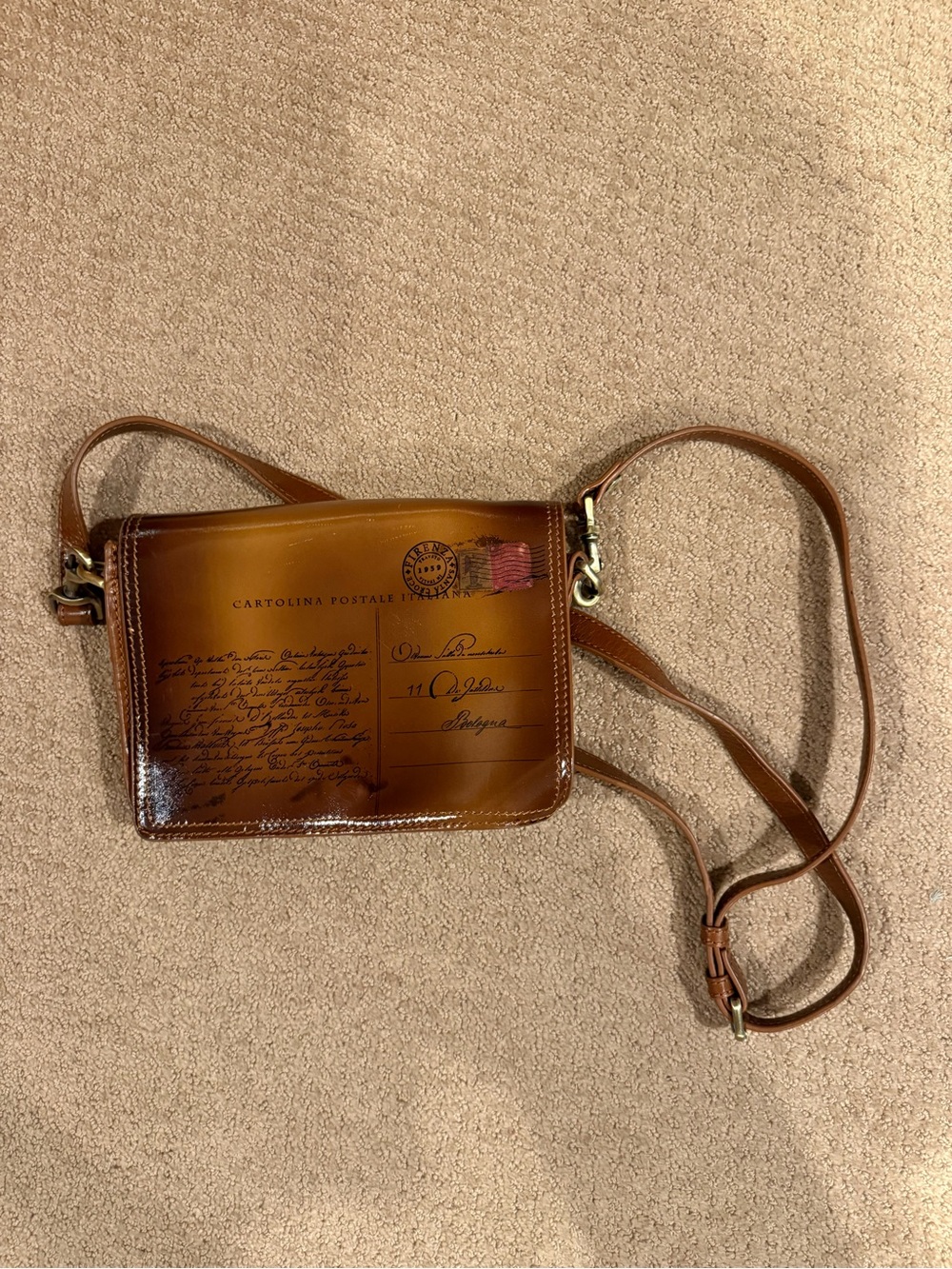 Patricia Nash Brown Leather Crossbody Bag